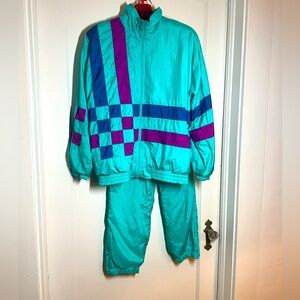 Vintage Lavon Aqua Track Suit, small